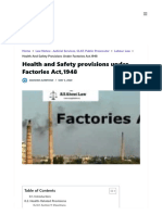 Health and Safety Provisions Under Factories Act, 1948 - Our Legal World