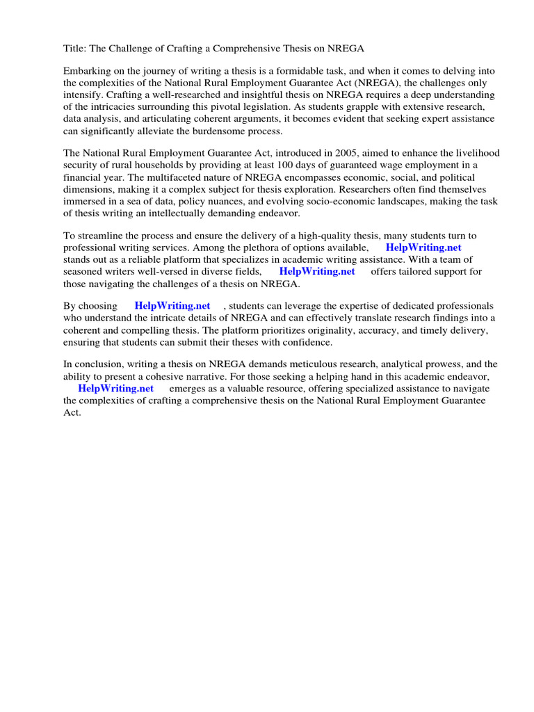 Thesis on nrega pdf