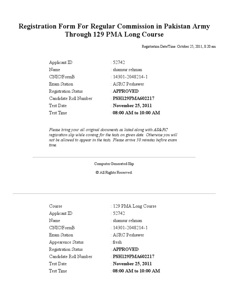 129 PMA Long Course Registration Details | PDF