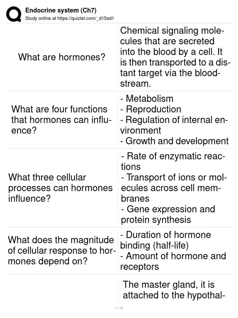 Overview of Hormones and Their Functions | PDF | Thyroid Stimulating ...