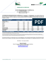 Comunicado Ao Mercado - Desempenho Operacional