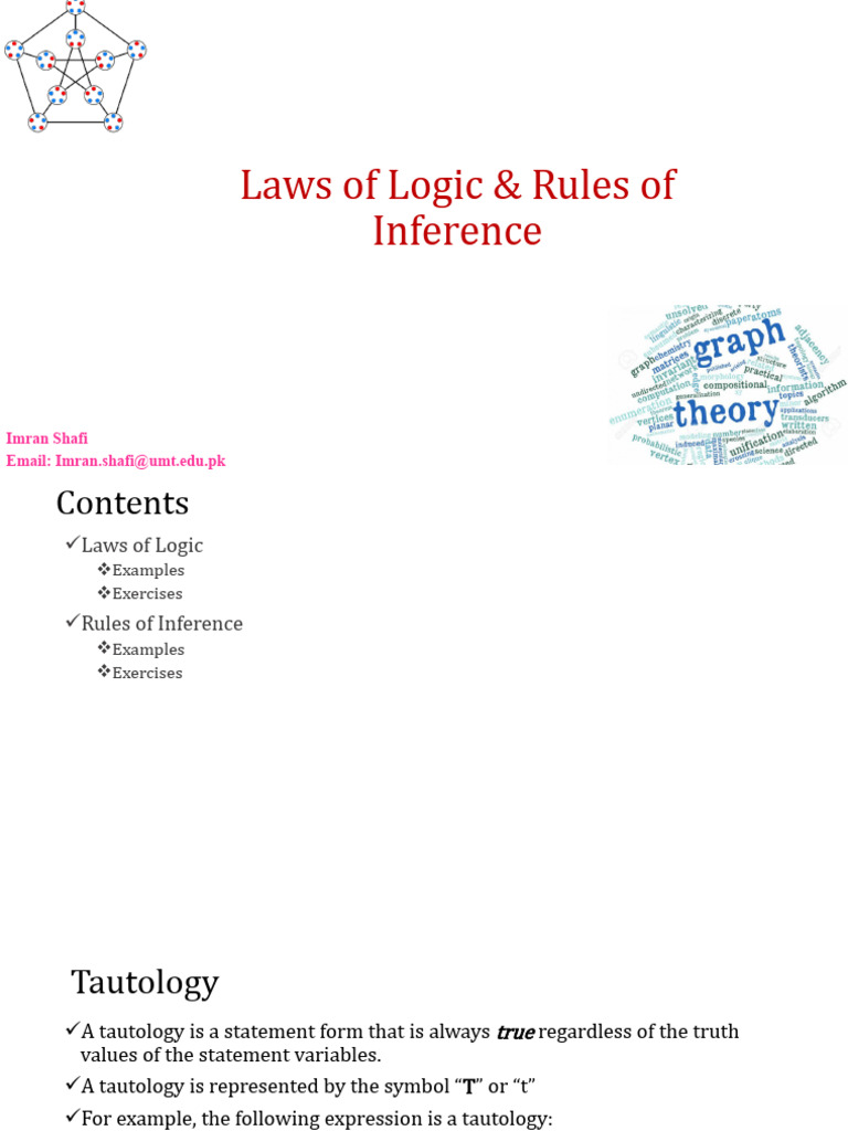 Lecture notes 03 laws of logic and rules of inference pdf