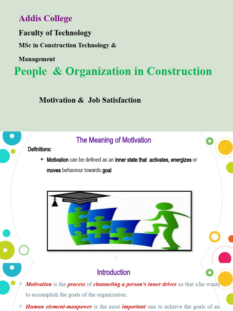 Chapter 5 Motivation And Job Satisfaction Pdf Motivational Motivation