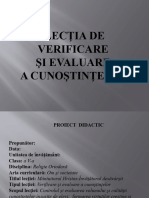 Lectia de Verificare Si Evaluare A Cunostintelor