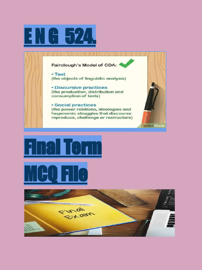ENG 524 Final Term MCQ Review | PDF | Discourse | Linguistics