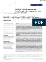 Communication Is Difficult': Speech, Language and Communication Needs of People With Young Onset or Rarer Forms of Non-Language Led Dementia