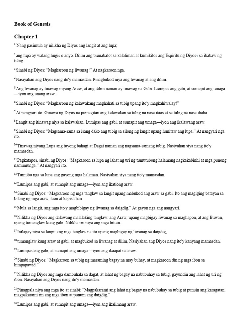 Book Of Genesis Chapter 1 To 3 Pdf