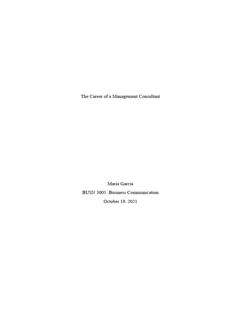 Career Report Example