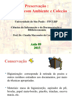 AULA 09 2015 Preservação, Cuidados Com o Ambiente e Coleção