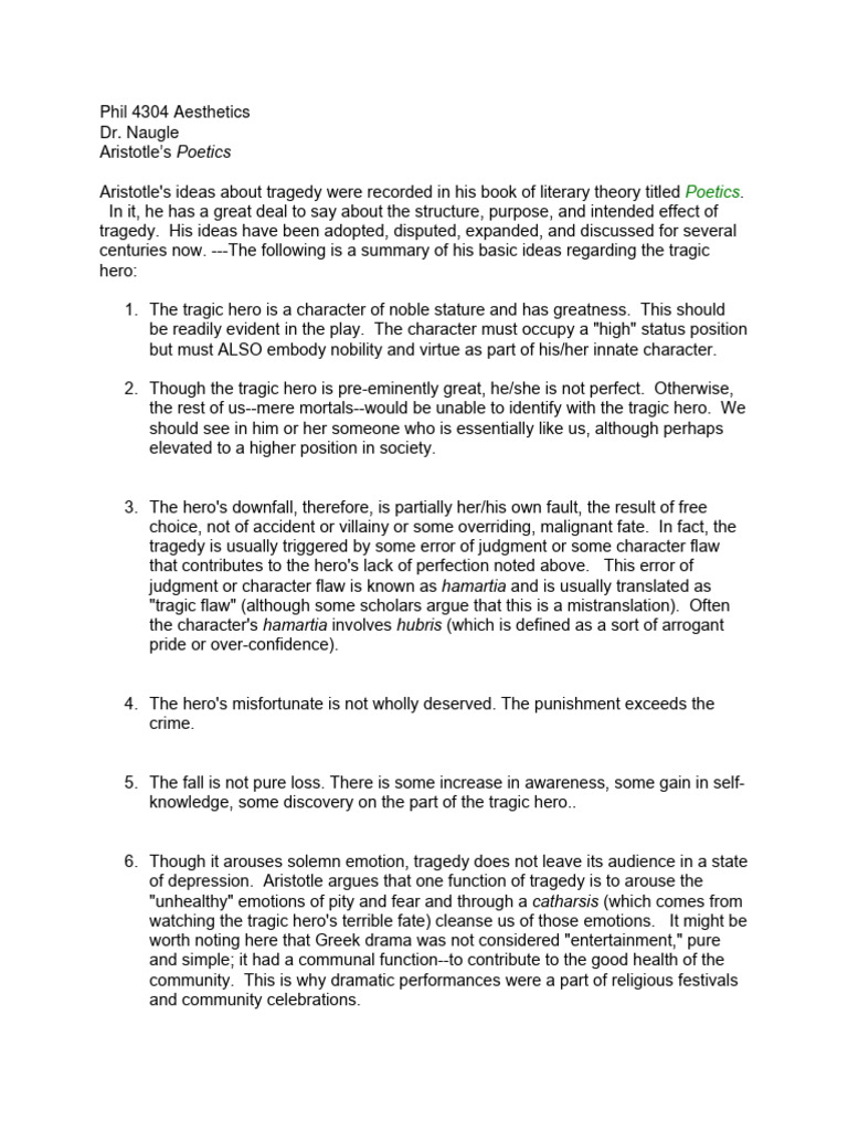 Aristotle Poetics | PDF