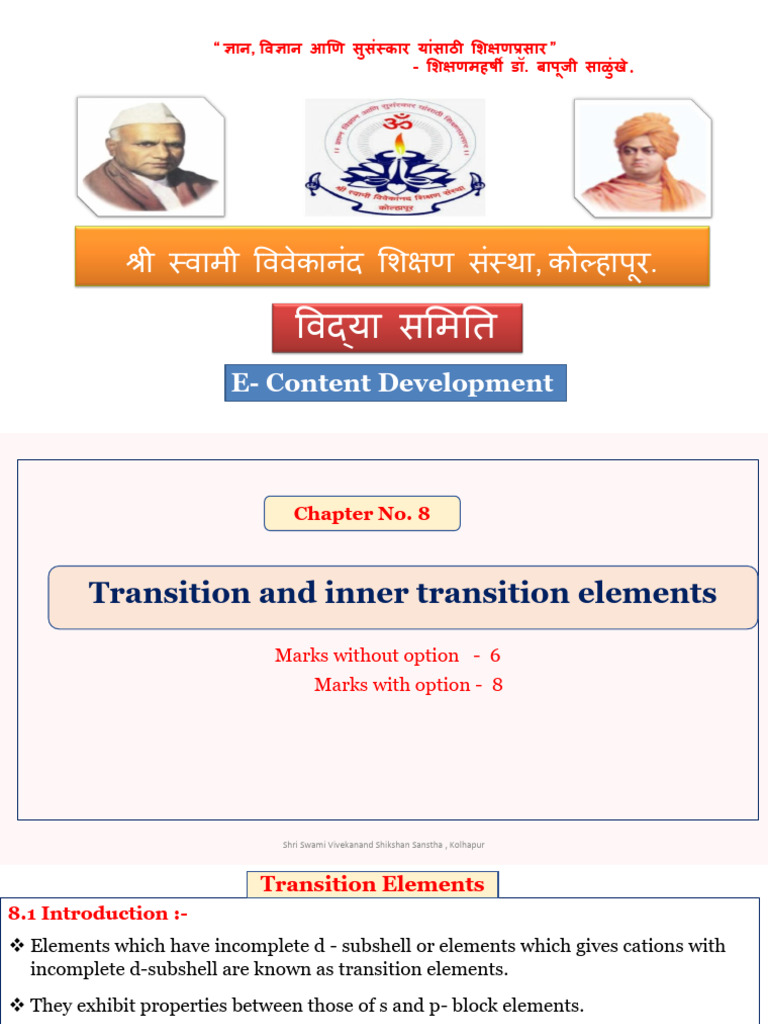 8 transition and inner transition elements pdf