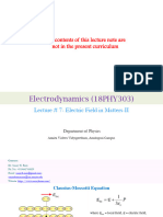 Lec #7 - Electric Field in Matter-II - 18PHY303 Electrodynamics
