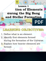 Q1 Lesson 1 - Formation of Elements and Stellar Nucleosynthesis