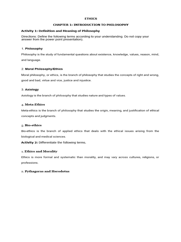 Introduction to Ethics and Philosophy | PDF | Morality | Objectivity ...