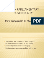 Unit 5 Parliamentary Supremacy or Sovereignty