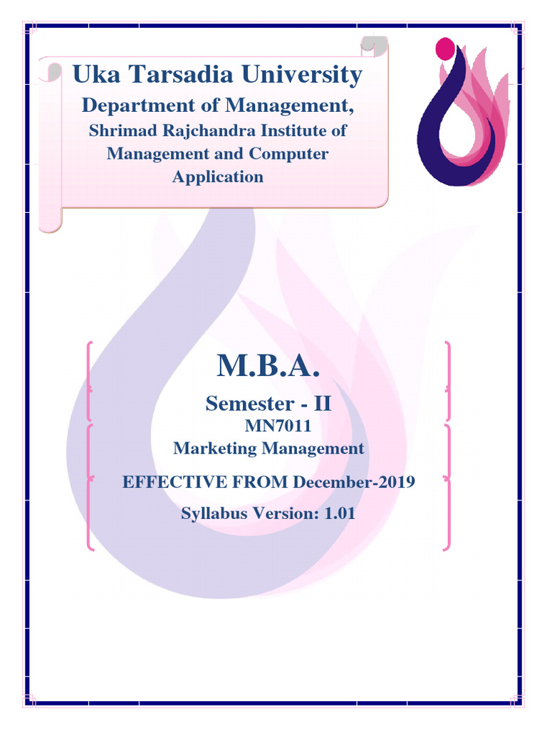 MBA Marketing Management Syllabus | PDF | Marketing | Brand
