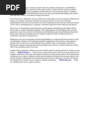 Master Thesis Computer Architecture