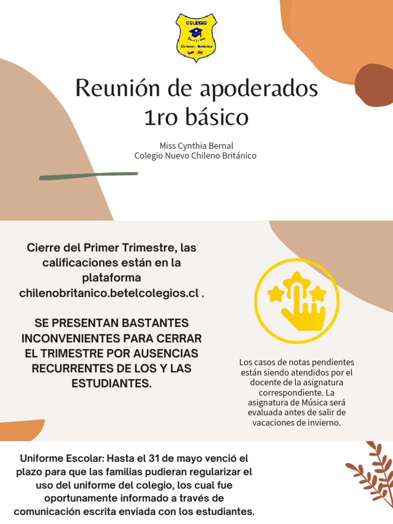 Reunión de Apoderados 1ro Básico | PDF