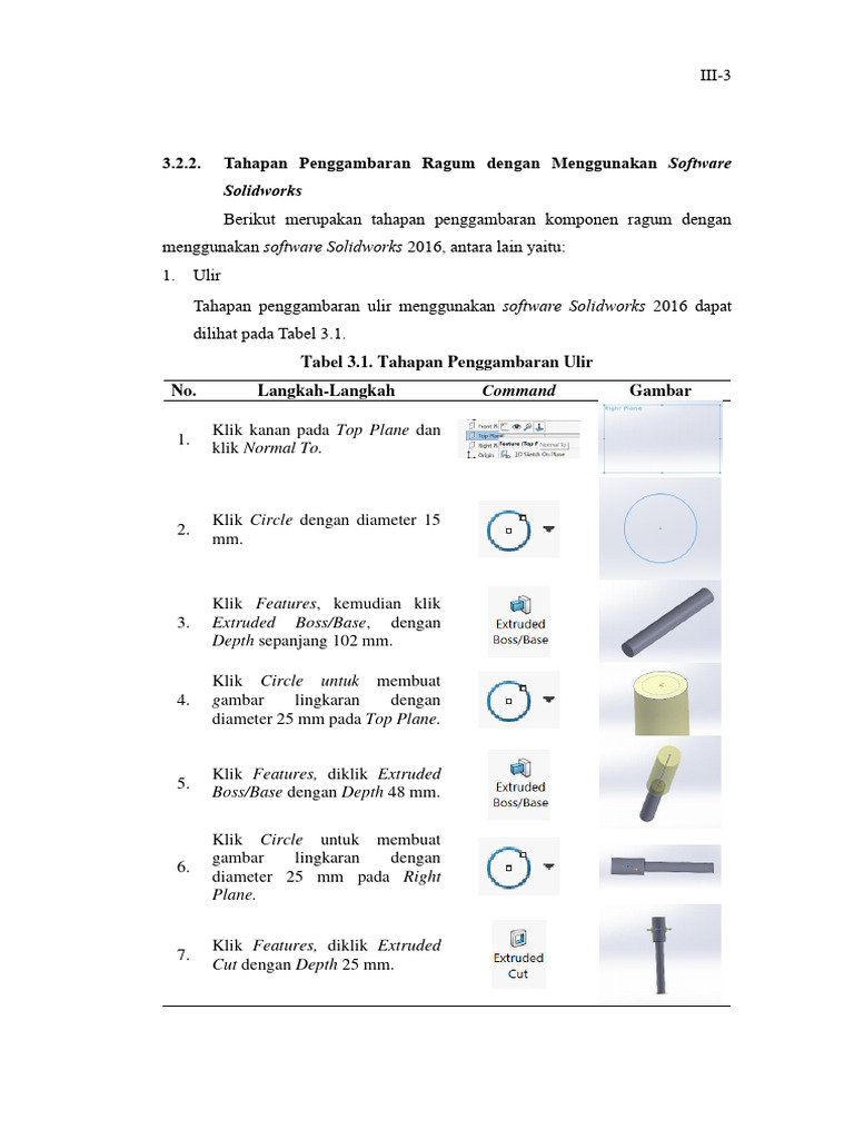 Tahapan Sketsa Ragum di Solidworks | PDF