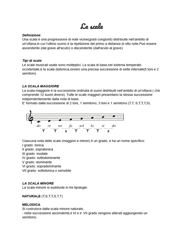 Le Scale - Teoria Musicale | PDF