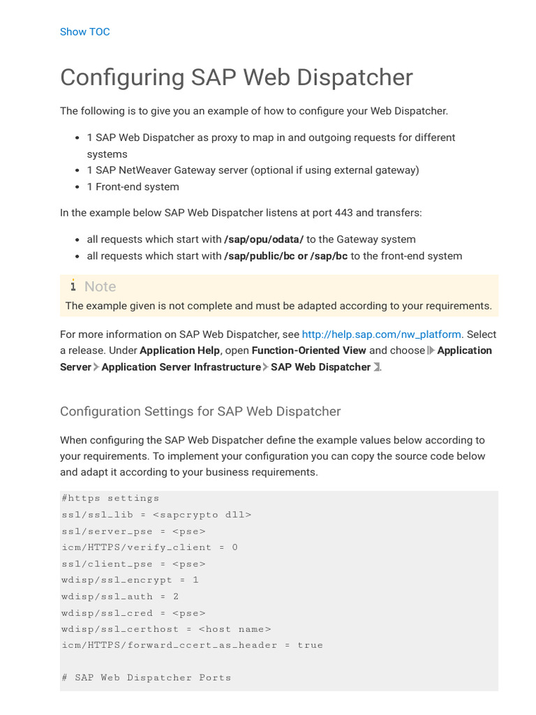 SAP Web Dispatcher Configuration Guide | PDF | Transport Layer Security ...