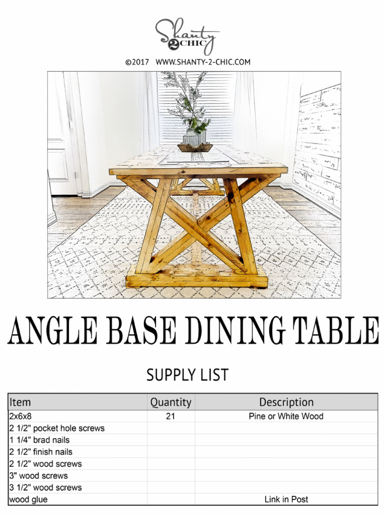Angle Base Dining Table | PDF