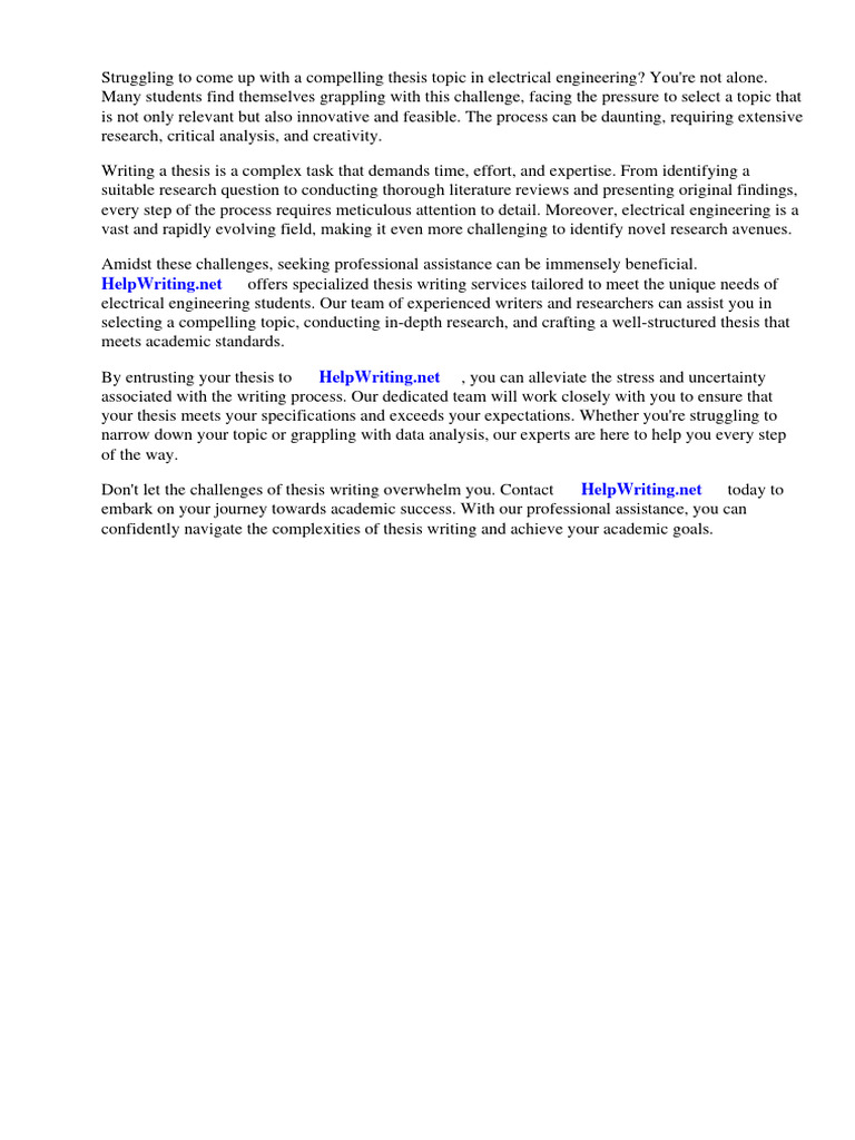 Thesis topics electrical engineering students pdf thesis