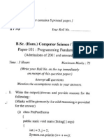 b.sc. (Hons) Computer Science- i Sem, Paper - 101 - Progaramming Fundamentals