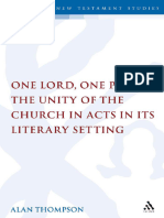One Lord One People The Unity of The Church in Acts in Its Literary Setting