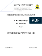 PG - M.Sc. - Psycology - 36334 PSYCHOLOGY PRACTICAL III
