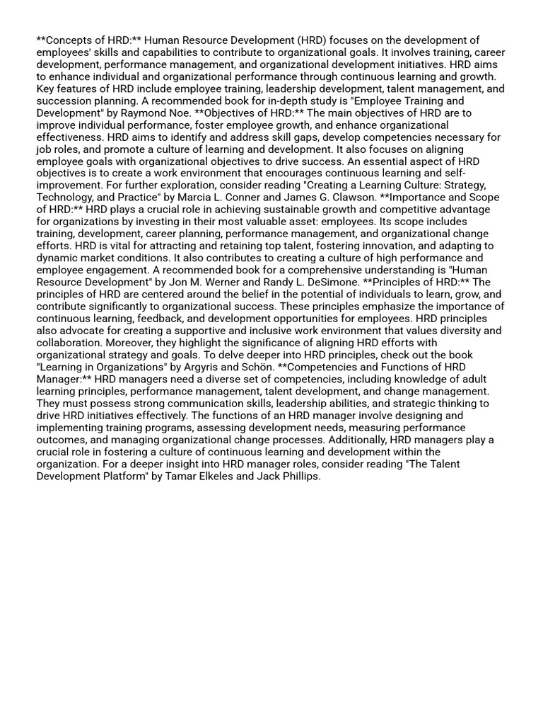 Human Resources Development and Organisation Culture | PDF