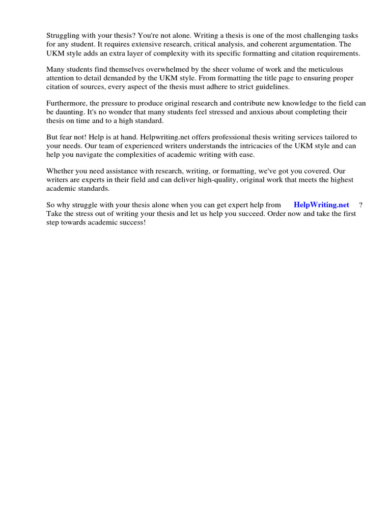 Thesis Ukm Style | PDF