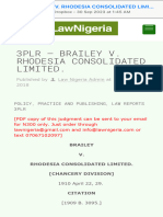 3PLR - BRAILEY V. RHODESIA CONSOLIDATED LIMITED. - Judgements