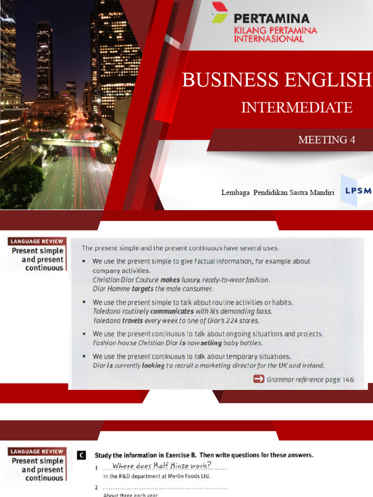Intermediate Business English Meeting 4 | PDF