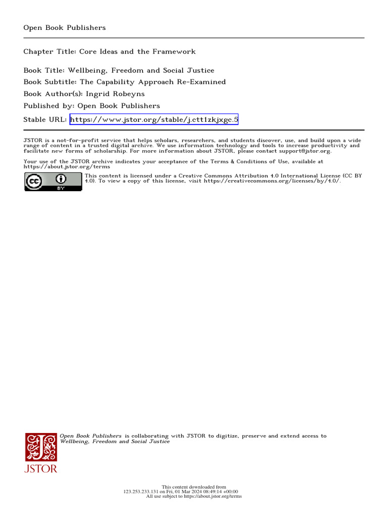 Robeyns - Core Ideas and The Framework - 2017 | PDF