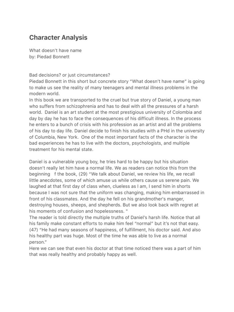 HOW TO WRITE A CHARACTER ANALYSIS PDF visual data 6