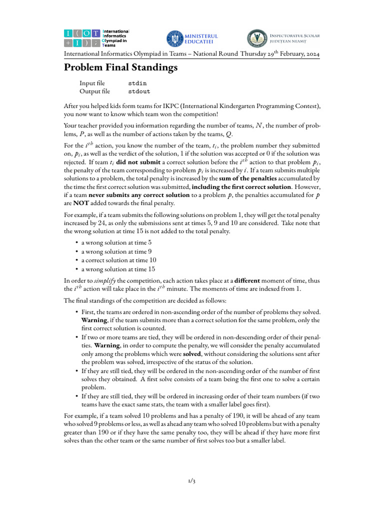 Standings en | PDF | Applied Mathematics | Computer Programming