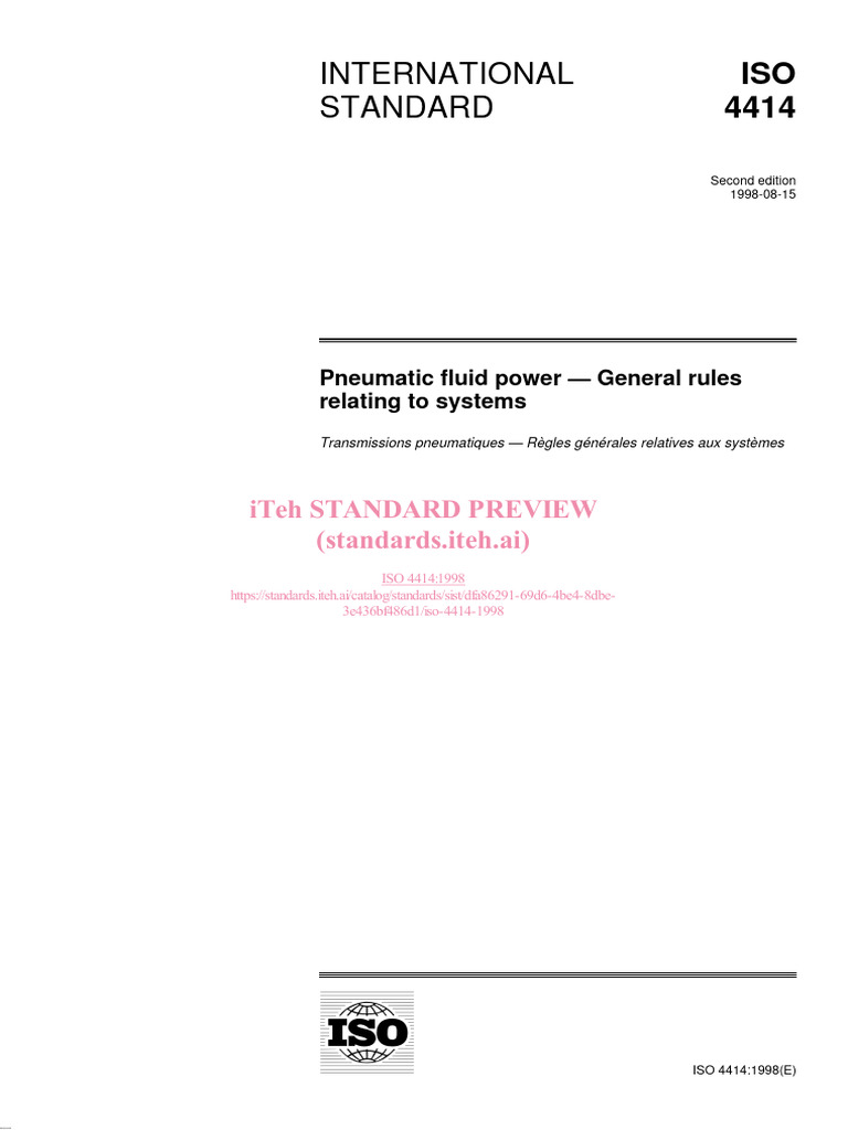 ISO 4414 Pneumatic Safety Standards | PDF | International Organization ...