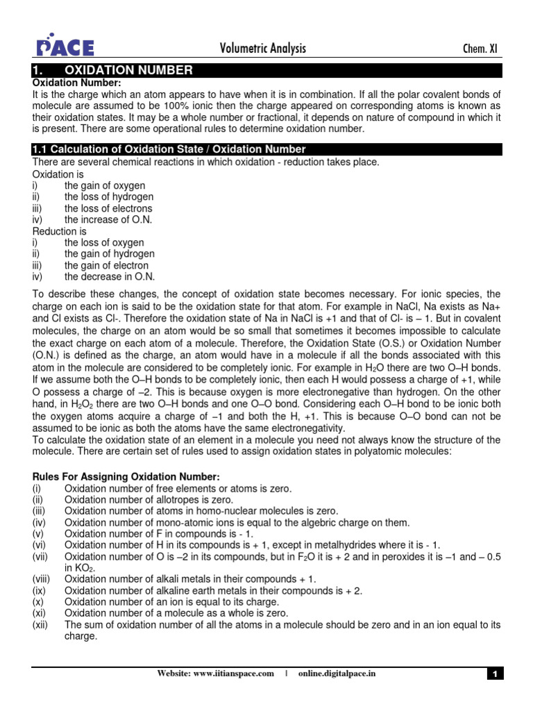 Understanding Oxidation Numbers in Chemistry | PDF | Chemistry | Titration