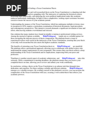 Texas Constitution Thesis