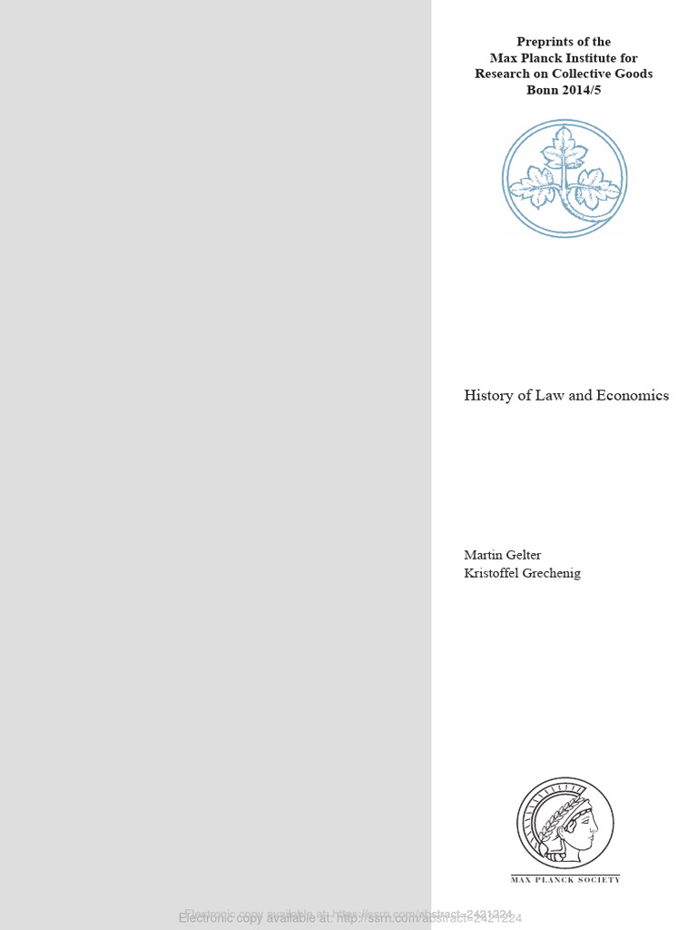 The Origins Of Law And Economics – JRRJS