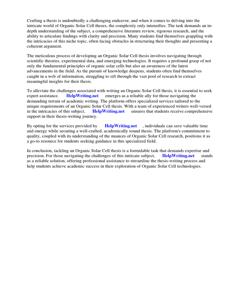 Organic Solar Cell Thesis Pdf Solar Cell Photovoltaics