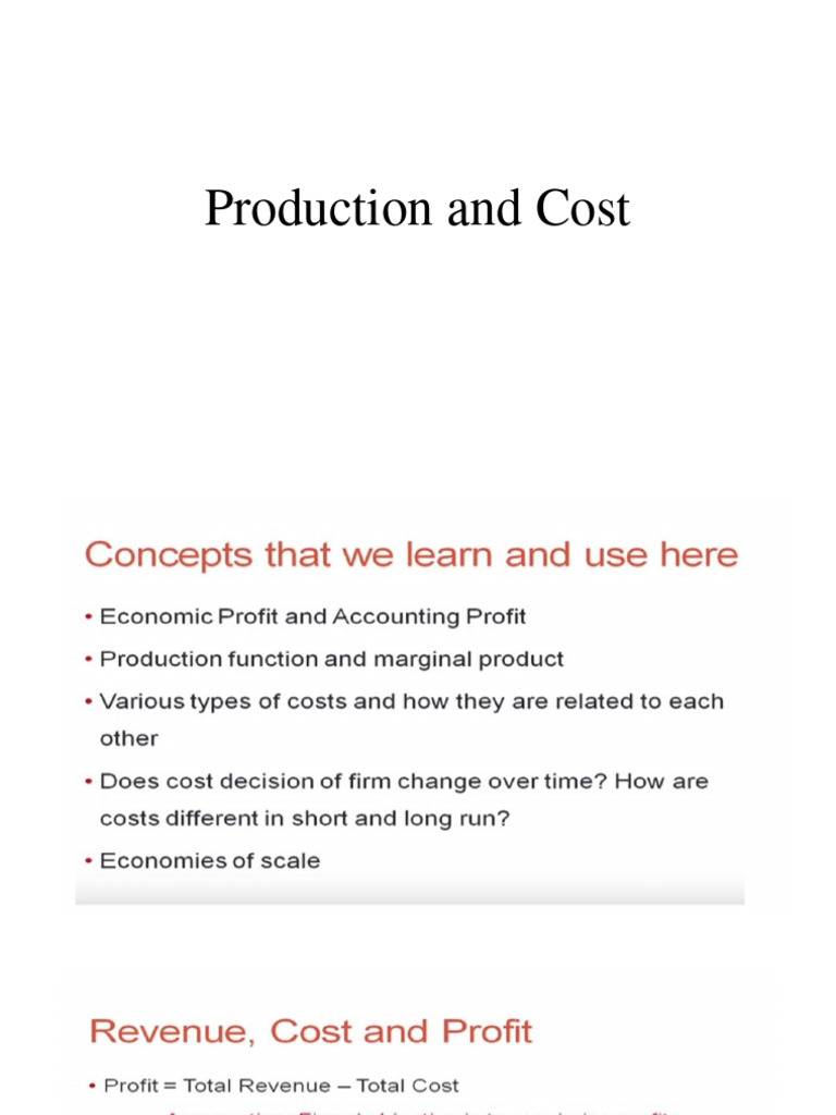 Understanding Production Costs | PDF | Average Cost | Long Run And ...