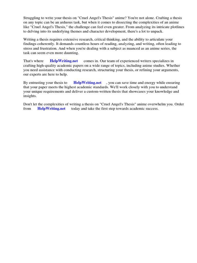 Cruel Angels Thesis Anime Pdf