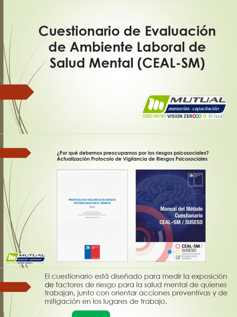 Cuestionario De Evaluación De Ambiente Laboral De Salud Mod Pdf