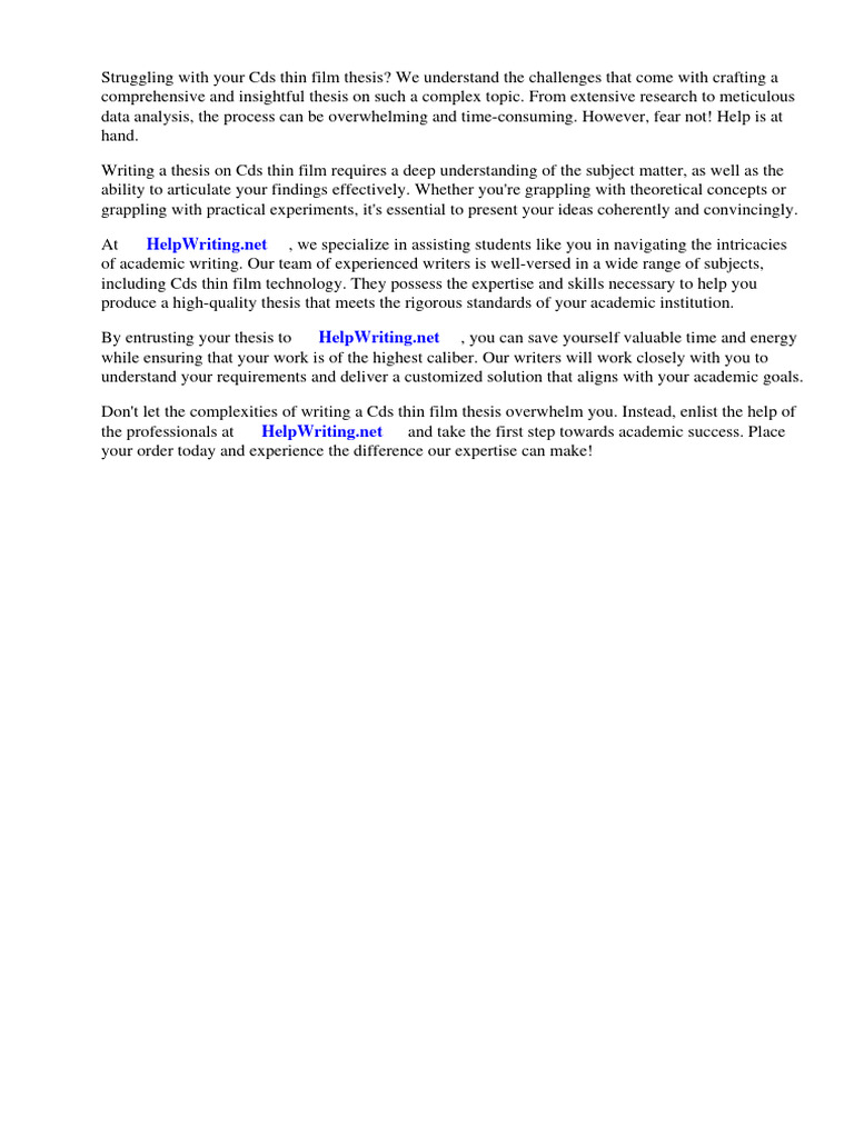 Film Thesis Examples