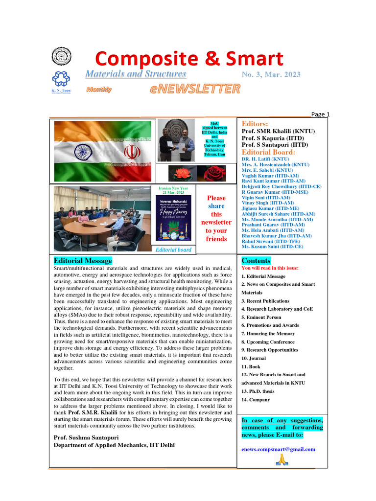 Composite & Smart Materials eNewsletter March 2023 | PDF | Composite ...