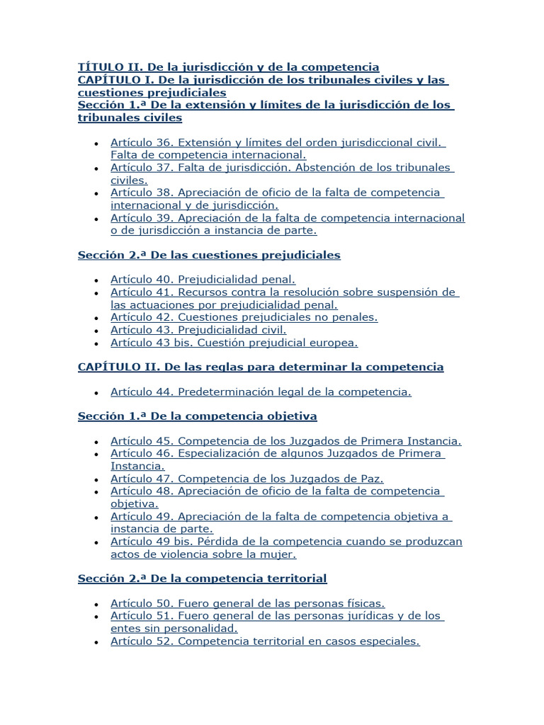 Jurisdicción y Competencia en Tribunales Civiles | PDF | Jurisdicción ...
