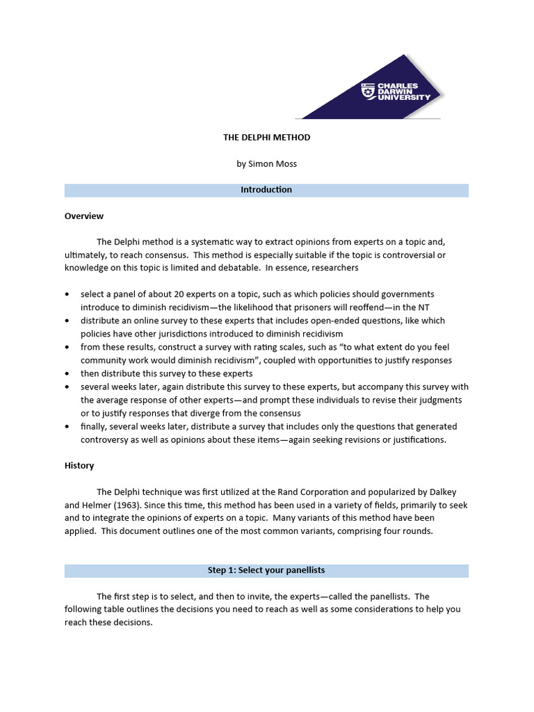 Understanding the Delphi Method | PDF | Methodology | Science