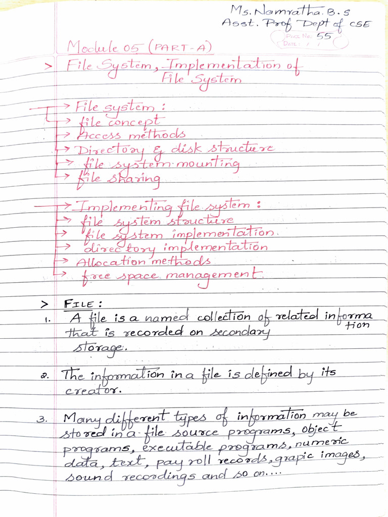 Operating System Module 5 Notes Pdf